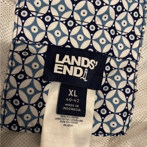 NWOT Lands End Men's Blacand White Swim Shorts - Picture 6 of 7